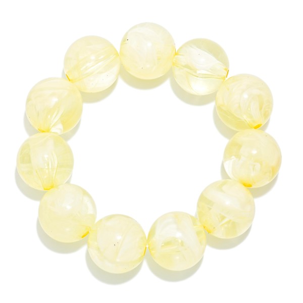 Marbled Acetate Beaded Stretch Bracelets 

- Approximately 3" D
