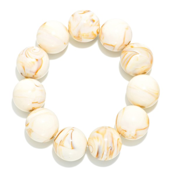 Marbled Acetate Beaded Stretch Bracelets 

- Approximately 3" D
