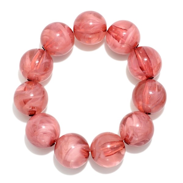 Marbled Acetate Beaded Stretch Bracelets 

- Approximately 3" D
