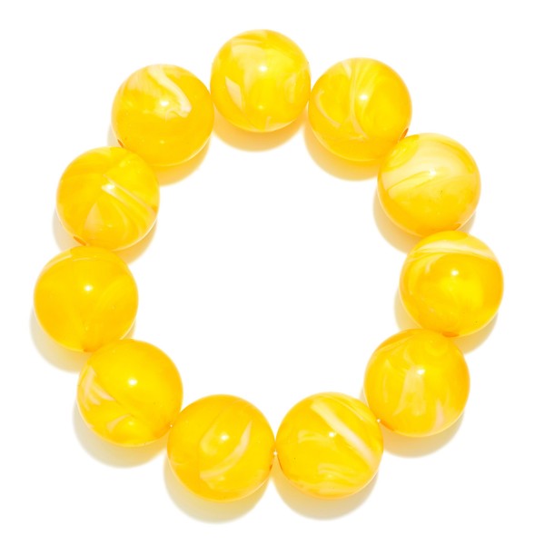 Marbled Acetate Beaded Stretch Bracelets 

- Approximately 3" D
