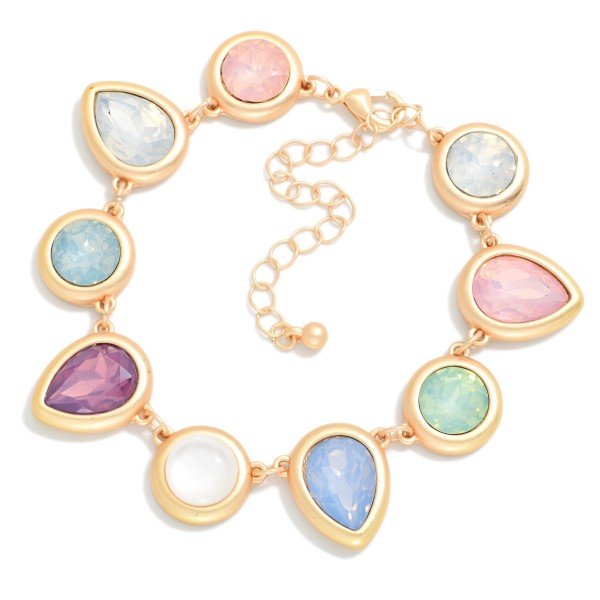 Linked Metal & Acetate Geometric Shape Bracelet 

- Approximately 2.5" D