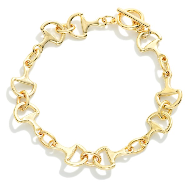 Horsebit Chain Link Bracelet 

- Approximately 3" D
- Extender 1" L