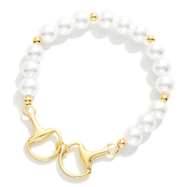 Pearl Beaded Bracelet With Hosebit Detail

- Approximately 2.25" D