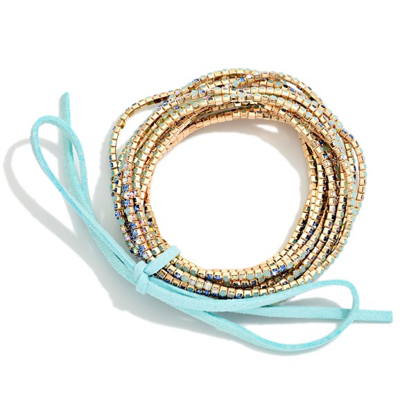 Set Of 12 Rhinestone Studded Stretch Bracelets 

- Approximately 2.5" D