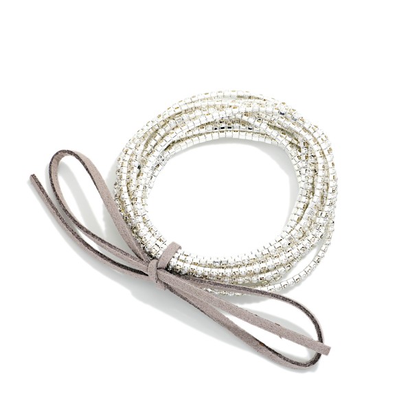 Set Of 12 Rhinestone Studded Stretch Bracelets 

- Approximately 2.5" D