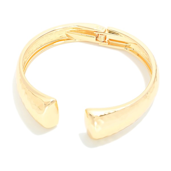 Hammered Metal Tapered Cuff Bracelet

- Approximately 2.5" D