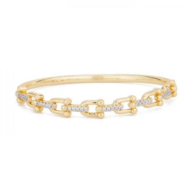 U-Link Chain Link Hinged Bangle Bracelet Featuring Rhinestone Details

- Stainless Steel
- Water Resistant
- Approximately 2.5" D