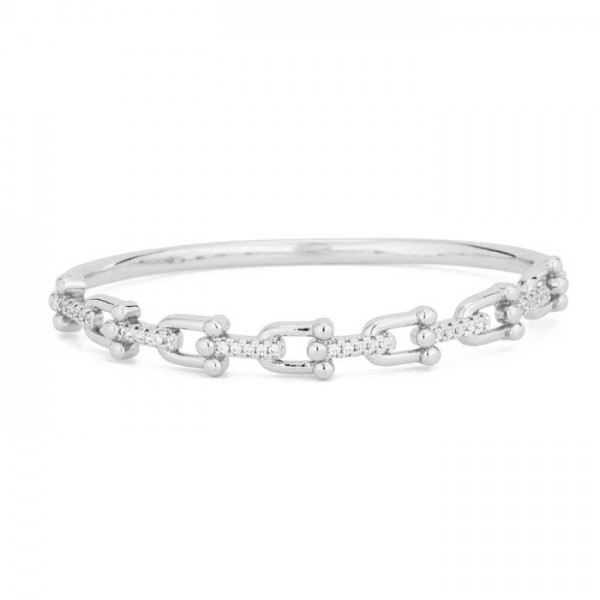 U-Link Chain Link Hinged Bangle Bracelet Featuring Rhinestone Details

- Stainless Steel
- Water Resistant
- Approximately 2.5" D
