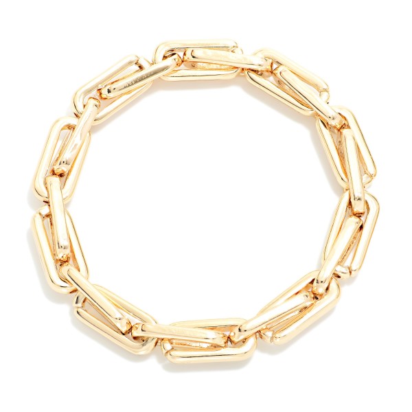 Metal Tone Paperclip Chain Link Bracelet 

- Approximately 3" D