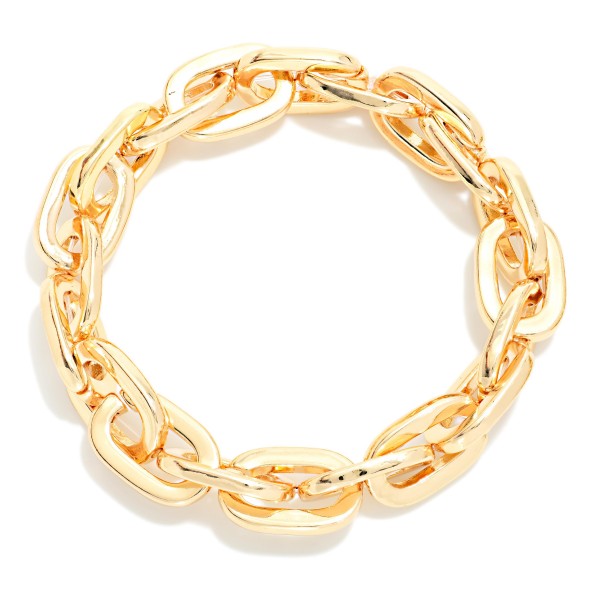 Chunky Metal Tone Paperclip Chain Link Bracelet  

- Approximately 3." D 