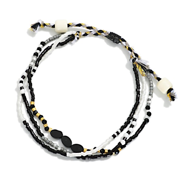 Adjustable Multi Colored Friendship Bracelet Featuring Different Beads 

- Adjustable One Size Fits Most 