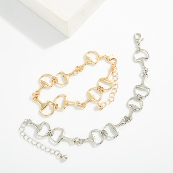 Metal Tone Chain Link Hosebit Bracelet 

- Approximately 2.5" D
- Extender 2" L 