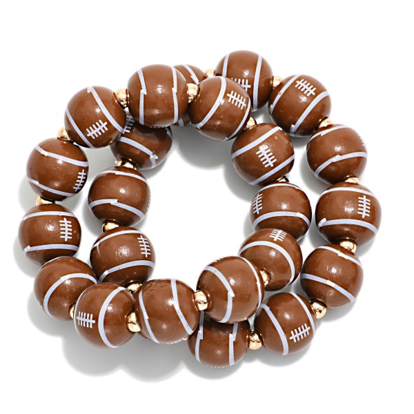 Set Of Two Sports Ball Beaded Stretch Bracelets 

- Approximately 2.5" D