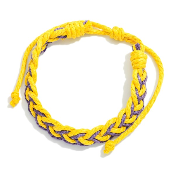 Two Tone Game Day Braided Rope Bracelet

- Adjustable
- Approximately 2.5" D