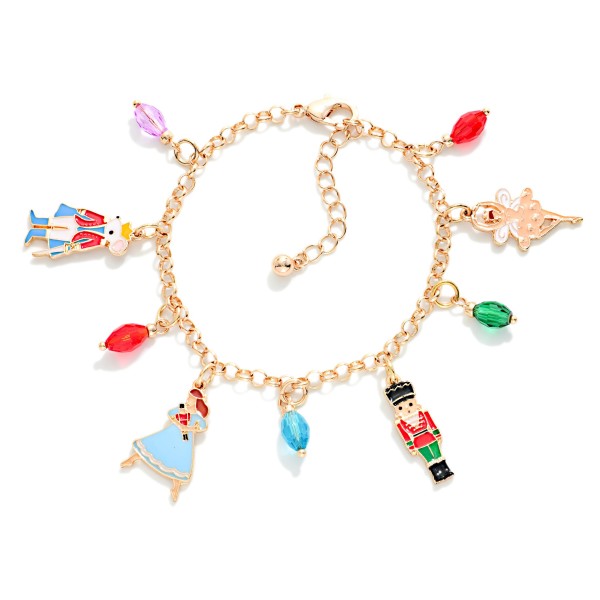 Chain Link Christmas Charm Bracelet 

- Approximately 3" D