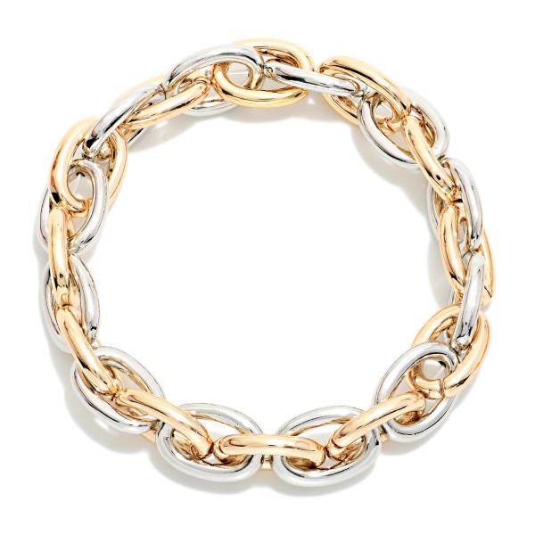 Metal Tone Chain Link Bracelet 

- Approximately 2.5" D