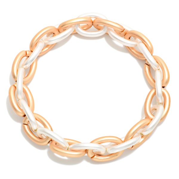Metal Tone Chain Link Bracelet 

- Approximately 2.5" D