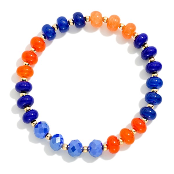 Beaded Game Day Stretch Bracelet 

- Approximately 2.5" D