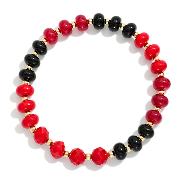 Beaded Game Day Stretch Bracelet 

- Approximately 2.5" D