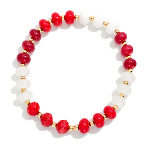 Beaded Game Day Stretch Bracelet 

- Approximately 2.5" D