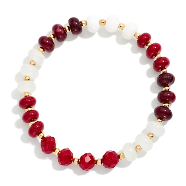 Beaded Game Day Stretch Bracelet 

- Approximately 2.5" D