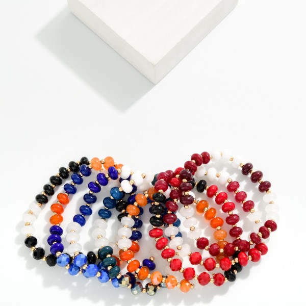 Beaded Game Day Stretch Bracelet 

- Approximately 2.5" D