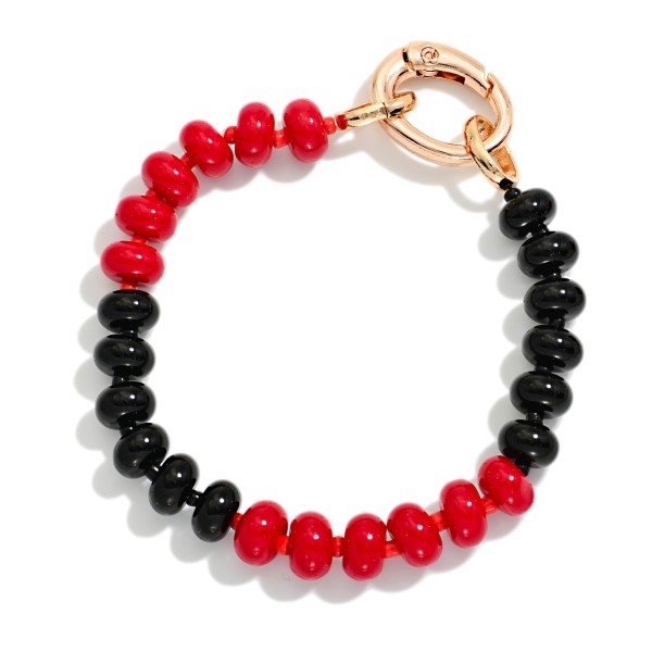 Two Tone Game Day Beaded Stretch Bracelet With Oval Clasp

- Approximately 2.5" D 