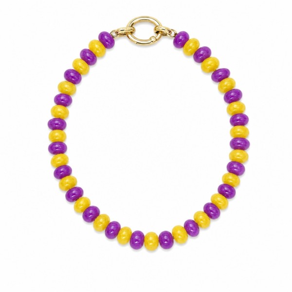 Two Tone Beaded Game Day Stretch Bracelet 

- Approximately 2.5" D