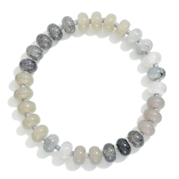 Acetate Stone Bead Beaded Stretch Bracelet 

- Approximately 2.5" D