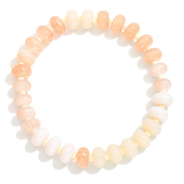 Acetate Stone Bead Beaded Stretch Bracelet 

- Approximately 2.5" D