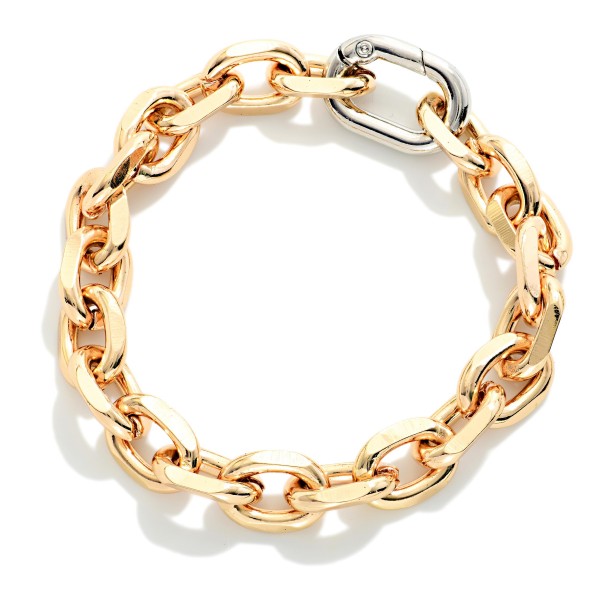 Two Tone Chain Link Bracelet 

- Approximately 3.25" D