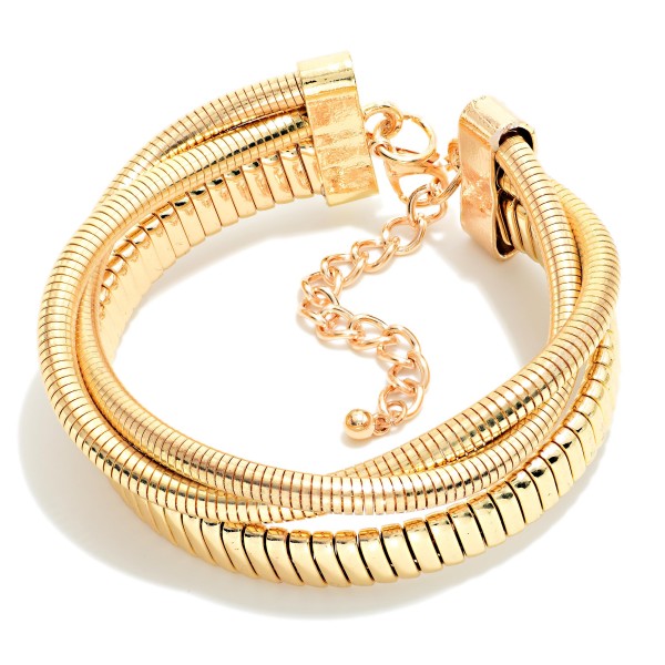 Layered Metal Tone Coiled Bracelet 

- Approximately 2.5" D