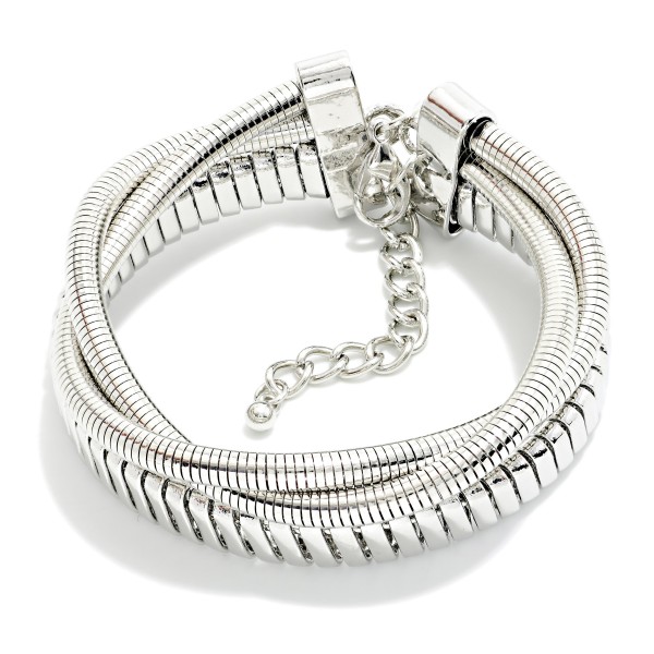 Layered Metal Tone Coiled Bracelet 

- Approximately 2.5" D