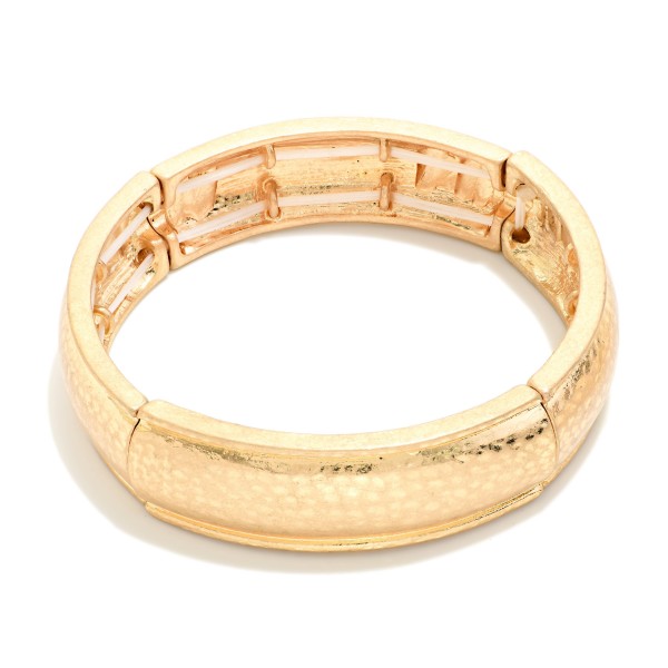 Hammered Metal Bangle Stretch Bracelet 

- Approximately 2.25" D