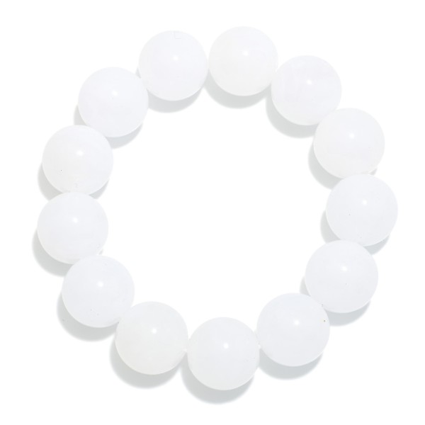 Marbled Acetate Bead Beaded Stretch Bracelet 

- Approximately 2.5" D