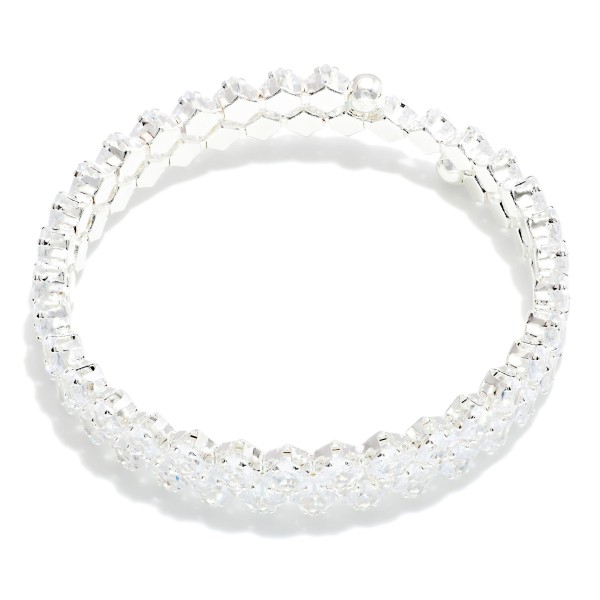 Cubic Zirconia Wrap Bangle Bracelet 

Approximately 2" D