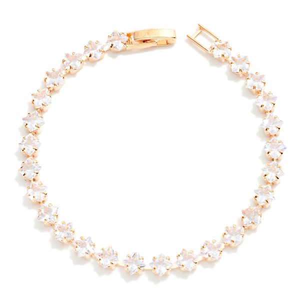 Cubic Zirconia Tennis Bracelet

- Approximately 3.5" D