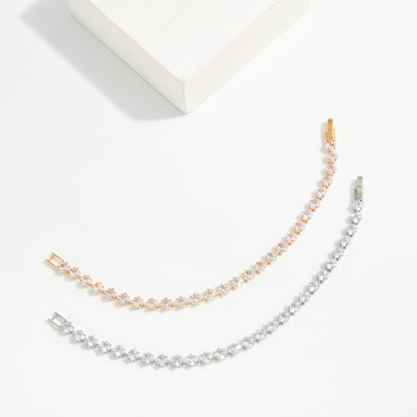 Cubic Zirconia Tennis Bracelet

- Approximately 3.5" D