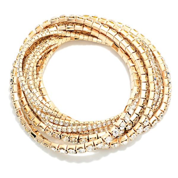 Set Of 10 Rhinestone Stretch Bracelets 

- Approximately 4" D