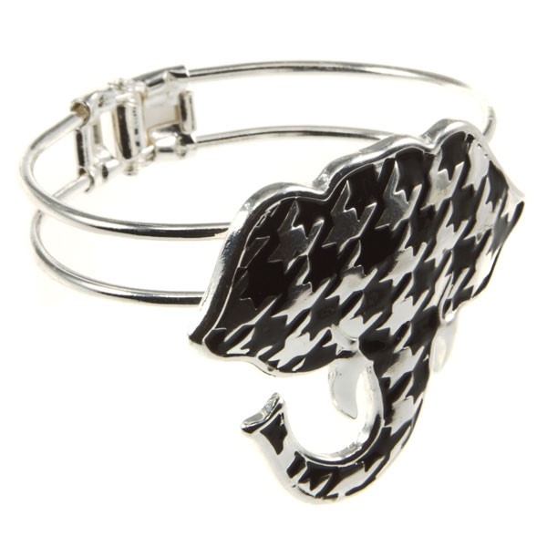 Wholesale double band silver bracelet houndstooth elephant