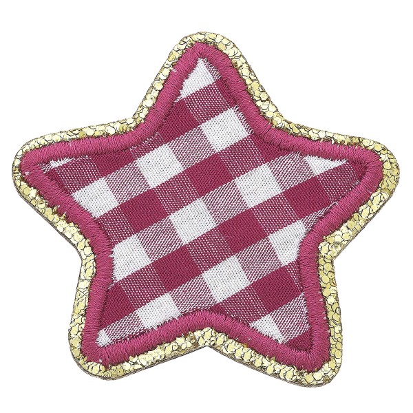 Wholesale glitter Plaid Star Patch L M Adhesive Patch Quick Application Sew Perm