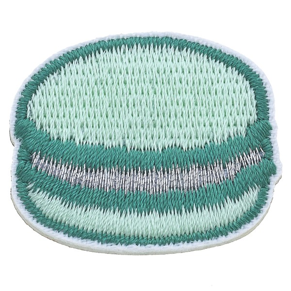 Wholesale small Macaron Patch Mint Teal W M Adhesive Patch Quick Application Sew