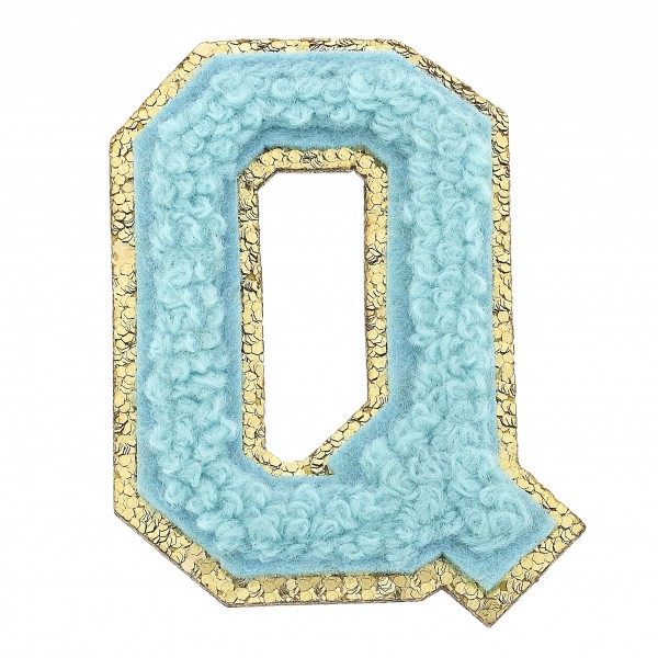 Wholesale large Chenille Glitter Varsity Letter Patch M Adhesive Back Quick Appl