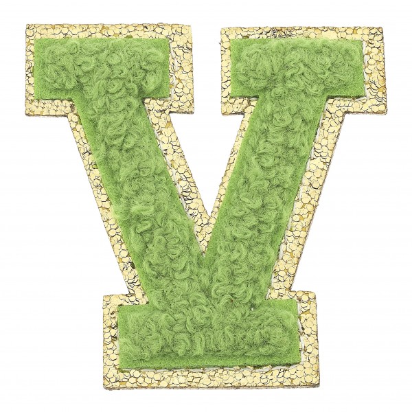 Wholesale large Chenille Glitter Varsity Letter Patch M Adhesive Back Quick Appl