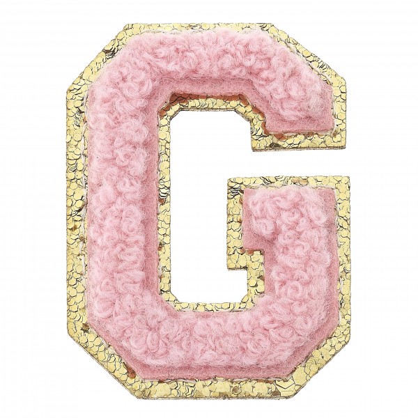 Large Chenille Glitter Varsity Letter Patch

- 3M Adhesive On The Back For Quick Application 
- Sew On For Permanent Application
- Approximately 2.25" L