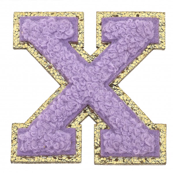 Wholesale large Chenille Glitter Varsity Letter Patch M Adhesive Back Quick Appl