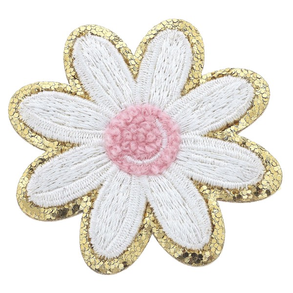 Wholesale glitter Flower Patch L M Adhesive Patch Quick Application Sew Permanen