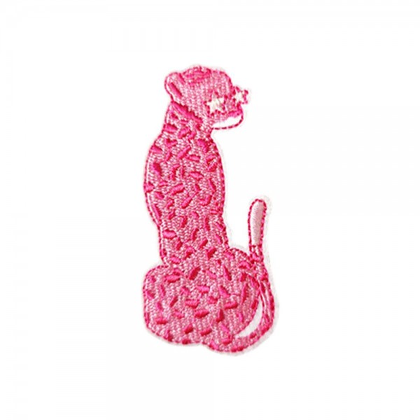 Embroidered Pink Leopard Patch

- Approximately 3" L
- Iron-On / Sew-On Application