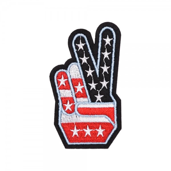 Wholesale embroidered Americana Peace Sign Patch L Iron Sew Application