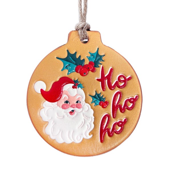 Wholesale embossed Vegan Leather Christmas Ornament L